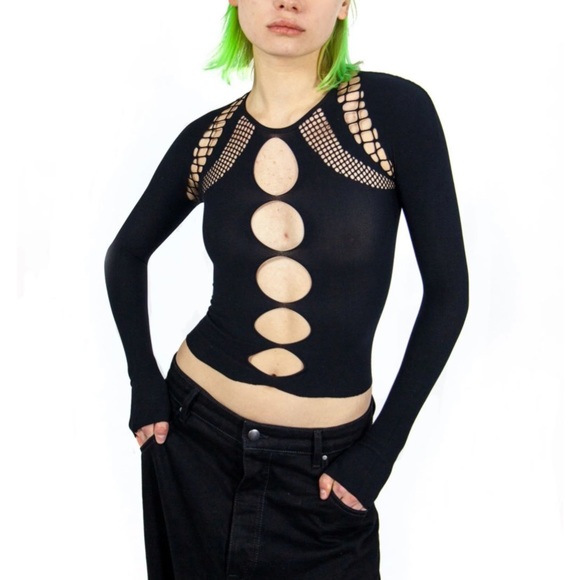NIIHAI long sleeve shapewear top in black - Picture 1 of 2